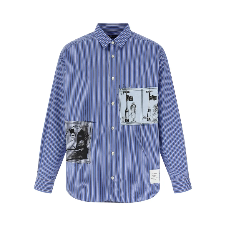 Comme des Garçons Blue Cotton Blouse - Men