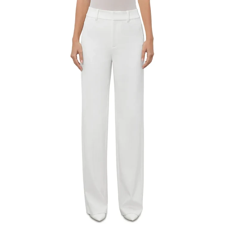 Alice and Olivia Alexander High Rise Slim Straight Pants