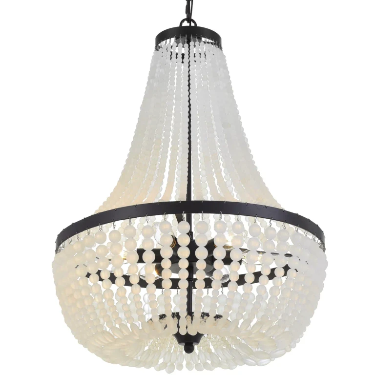 Rylee 6-Light 25" Transitional Chandelier in Matte Black
