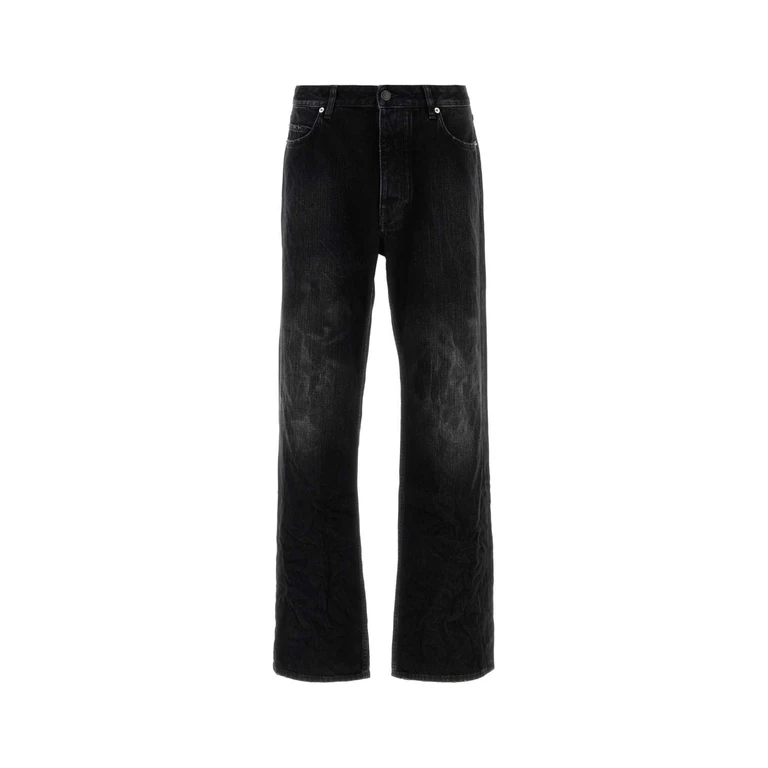 Balenciaga Black Denim Wide-Leg Jeans Fade Out Exterior: Cotton - Men