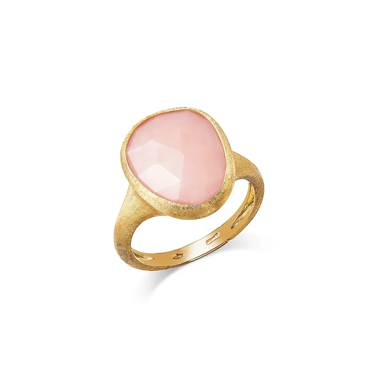 Marco Bicego Lunaria Color 18K Yellow Gold Pink Opal Ring