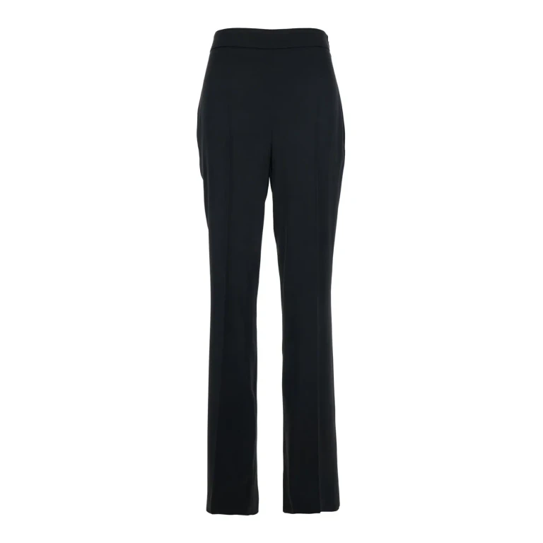 TwinSet High-waisted Pants With Zip Closure And Logo Plate On The Back