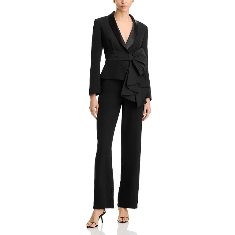Aidan Mattox Bow Trim Jumpsuit