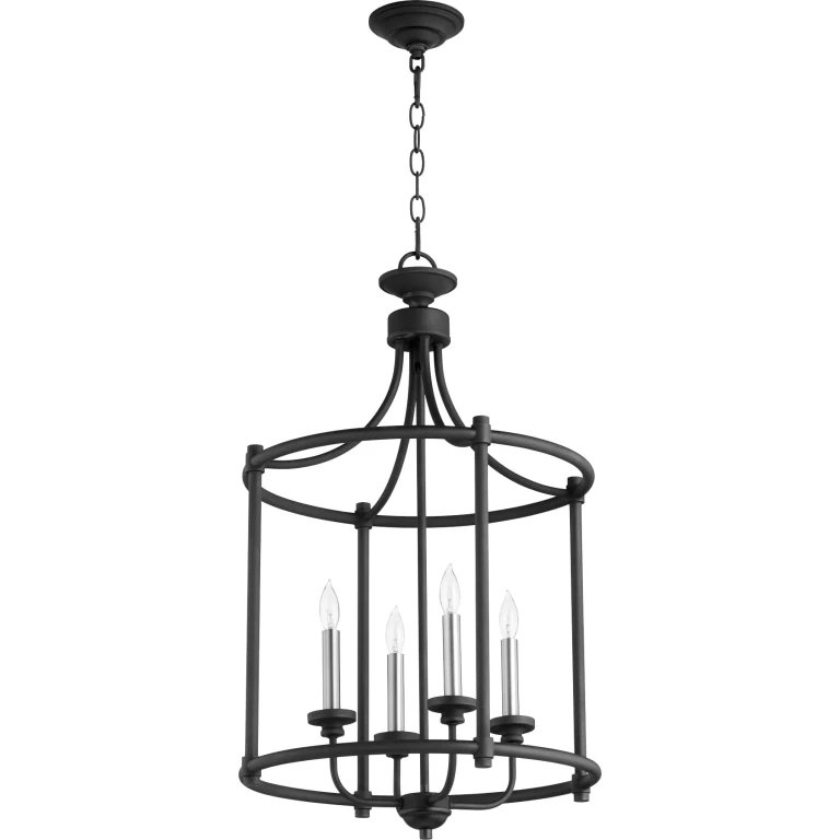 Quorum Transitional 4-Light 18" Foyer Light in Noir