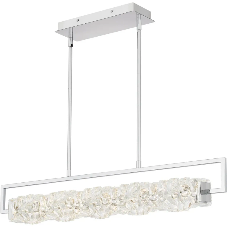 Polished Chrome LED Linear Chandelier from the Klass Collection