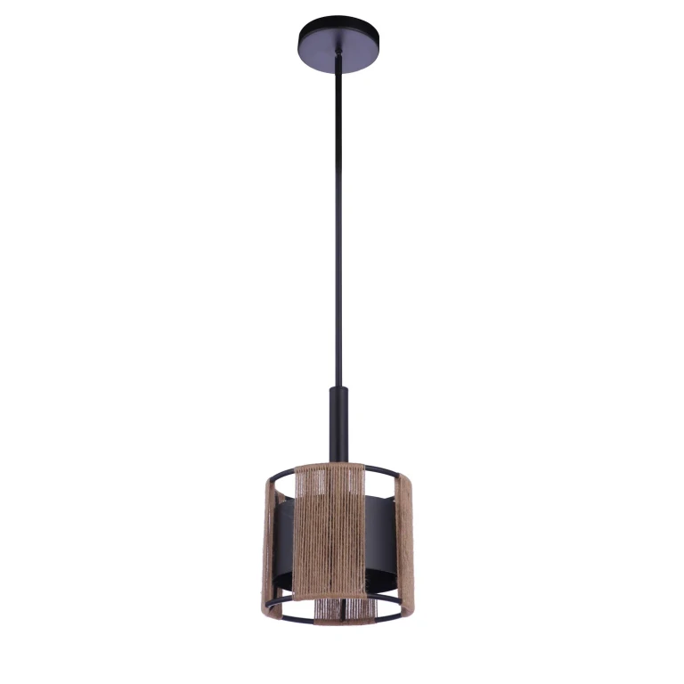 Flat Black One Light Mini Pendant from the Kensey Collection
