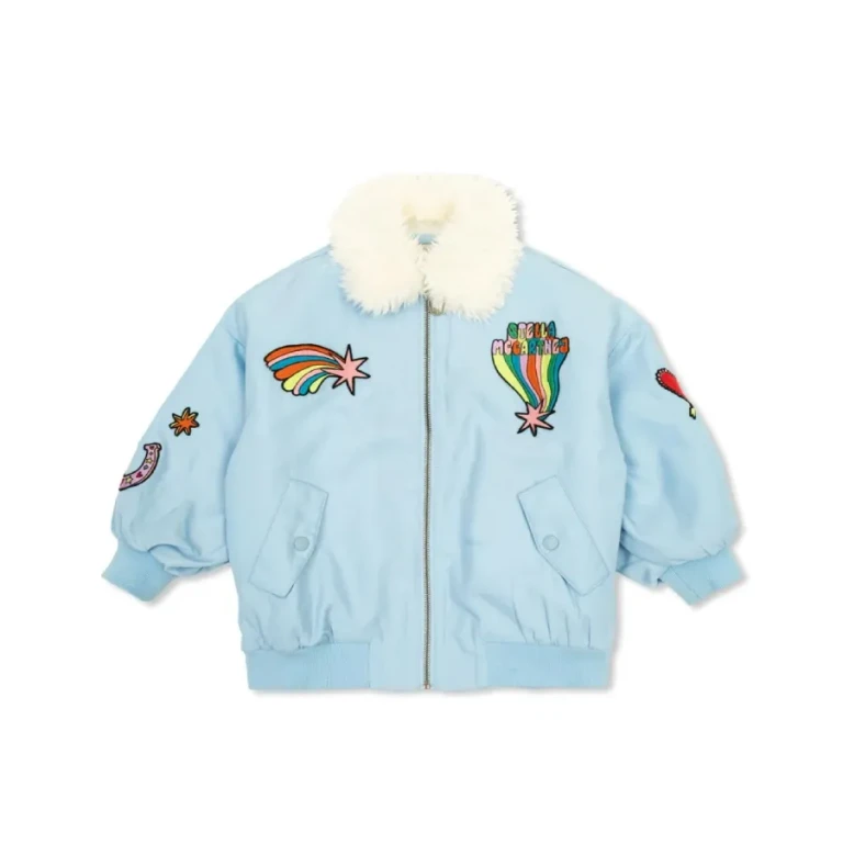 Stella McCartney Girls Logo Embroidered Polyester Jacket