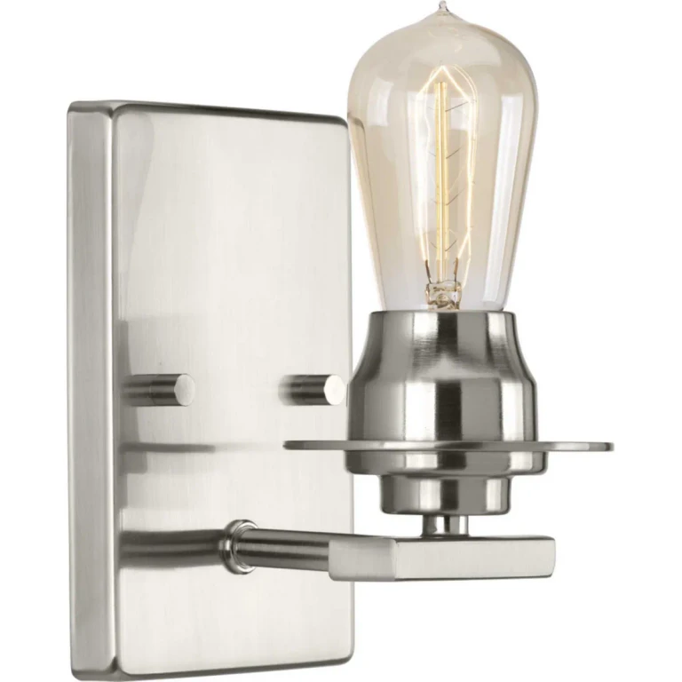 Brushed Nickel One Light Bath from the Debut Collection