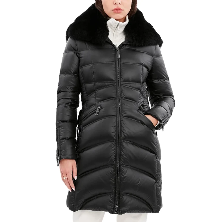 Dawn Levy Cloe Shearling Hooded Quilted Coat