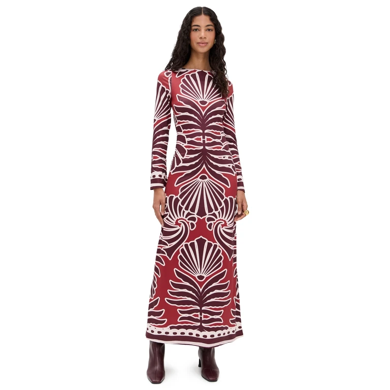 Seven Wonders Sienna Sleeved Maxi Dress Brodie Red XL