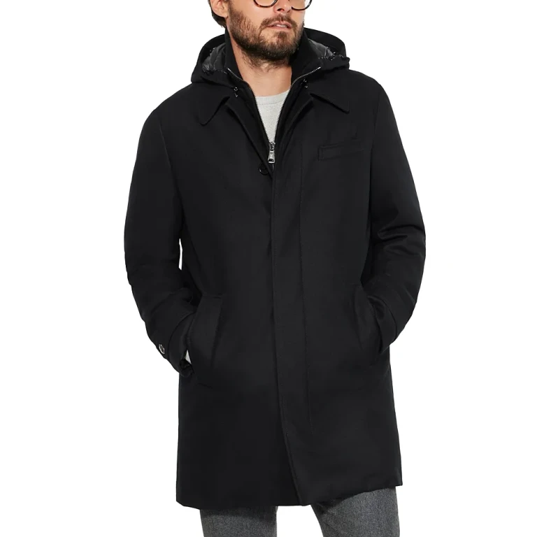 Norwegian Wool Stretch Wool Hooded Euro Coat