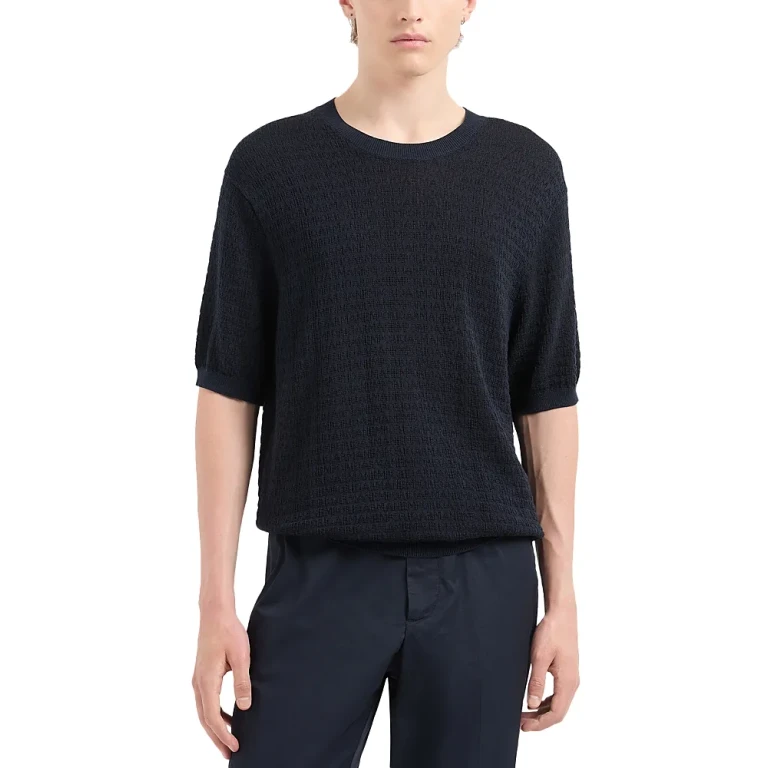 Emporio Armani Stitched Logo Short Sleeved Sweater