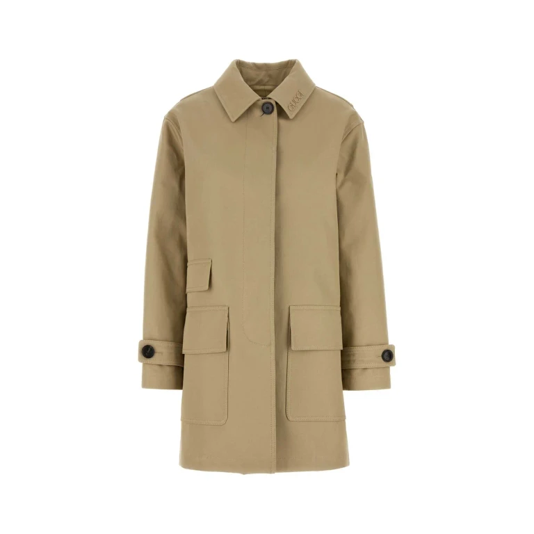 Gucci Beige Drill Overcoat Cappotti - Women
