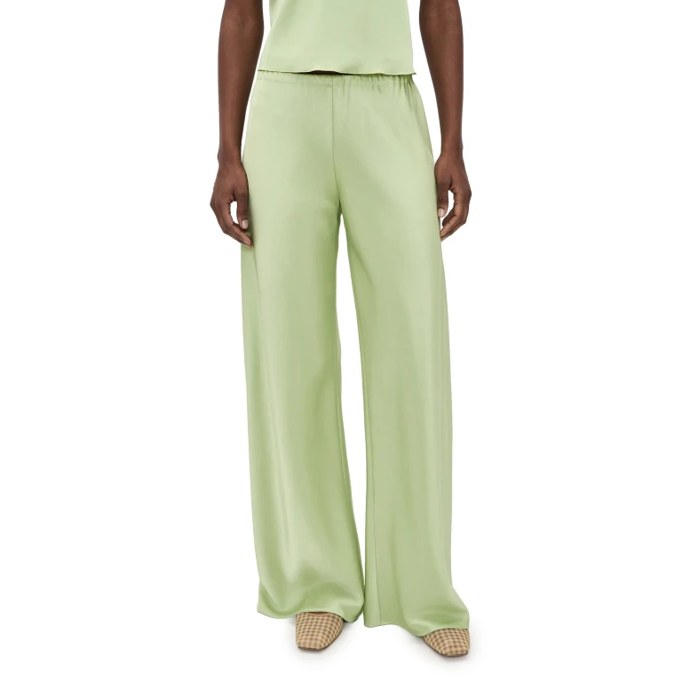 La Ligne Double Face Satin Colby Pants Celadon L