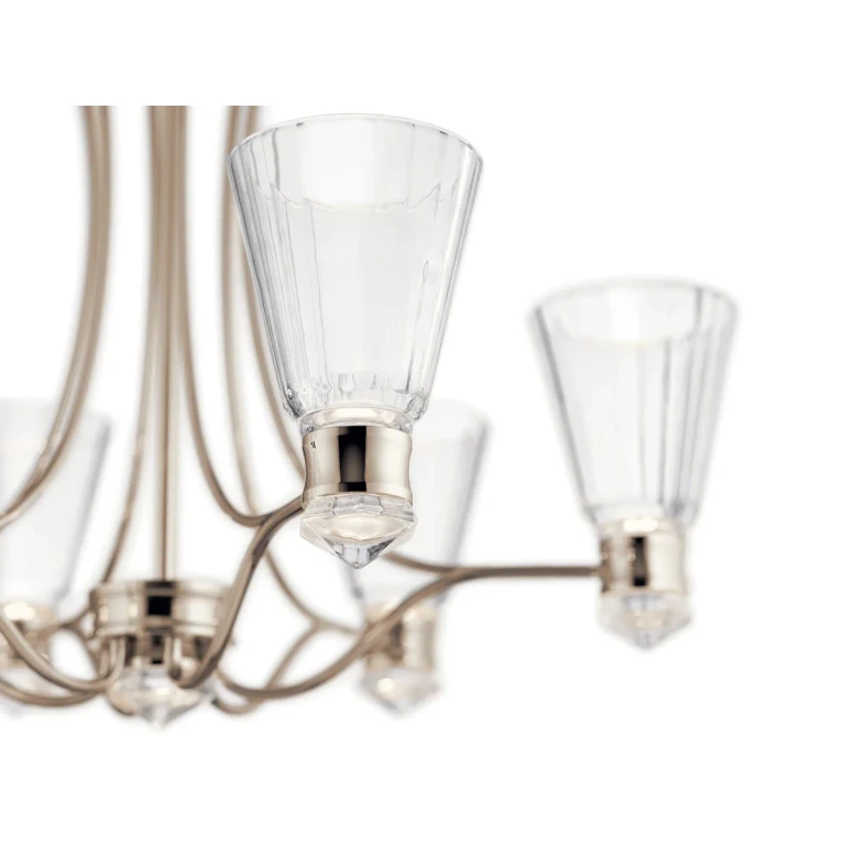 Kayva 13-Light Traditional Chandelier in Polished Nickel