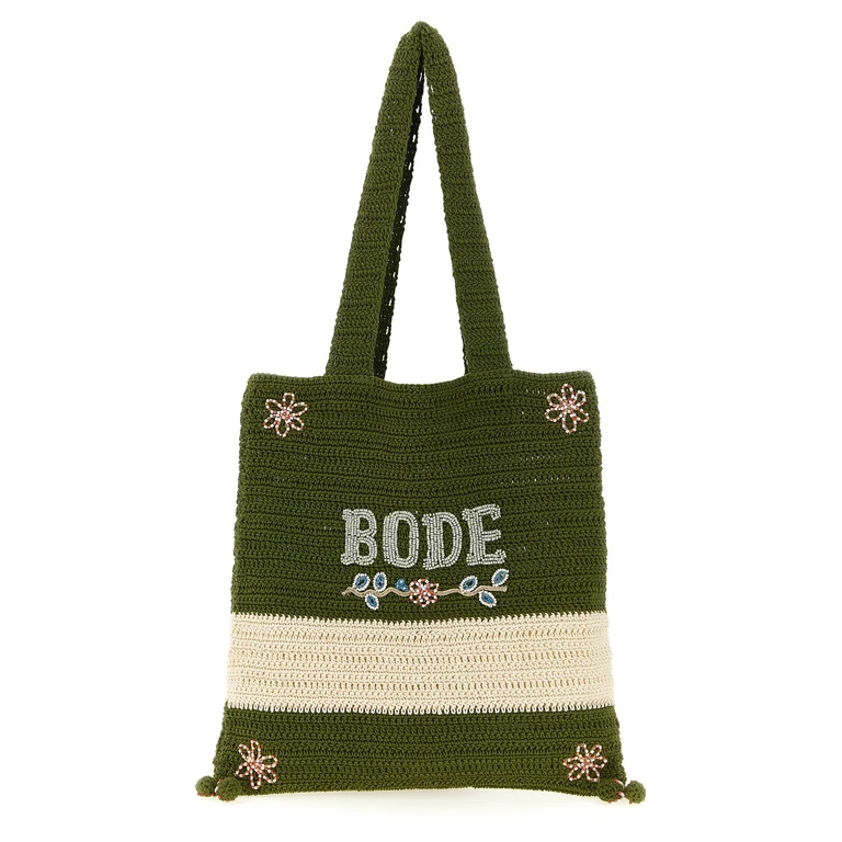 Bode Sherbet Shopping Bag Green Cotton Tote - Men