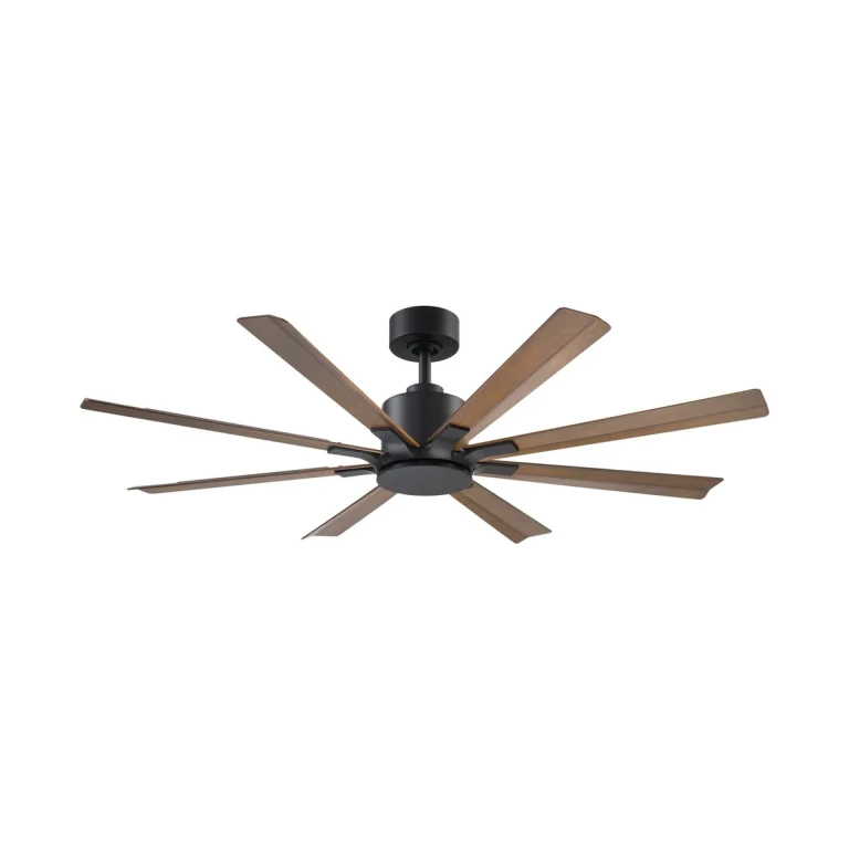 Matte Black Distressed Koa 56" Ceiling Fan from the Size Matters Collection