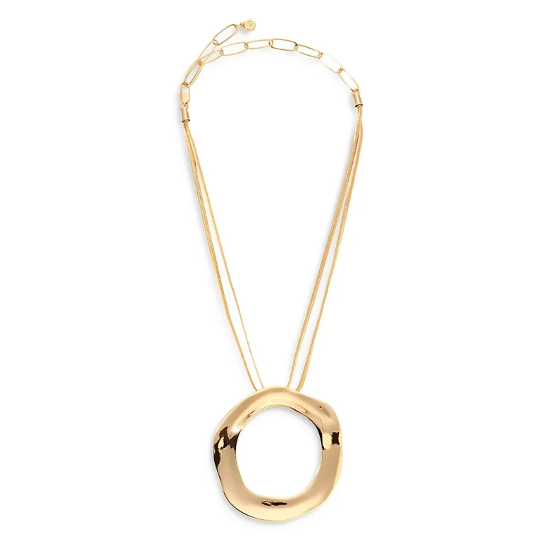 Ettika Round Pendant Necklace Gold One Size