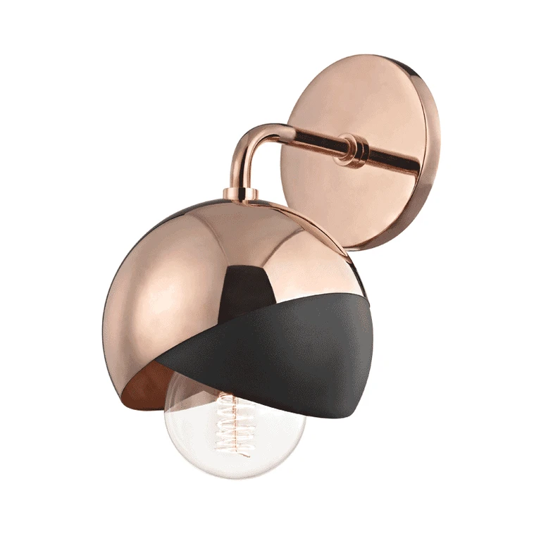 Mitzi Emma 12" Wall Sconce in Polished Copper and Black