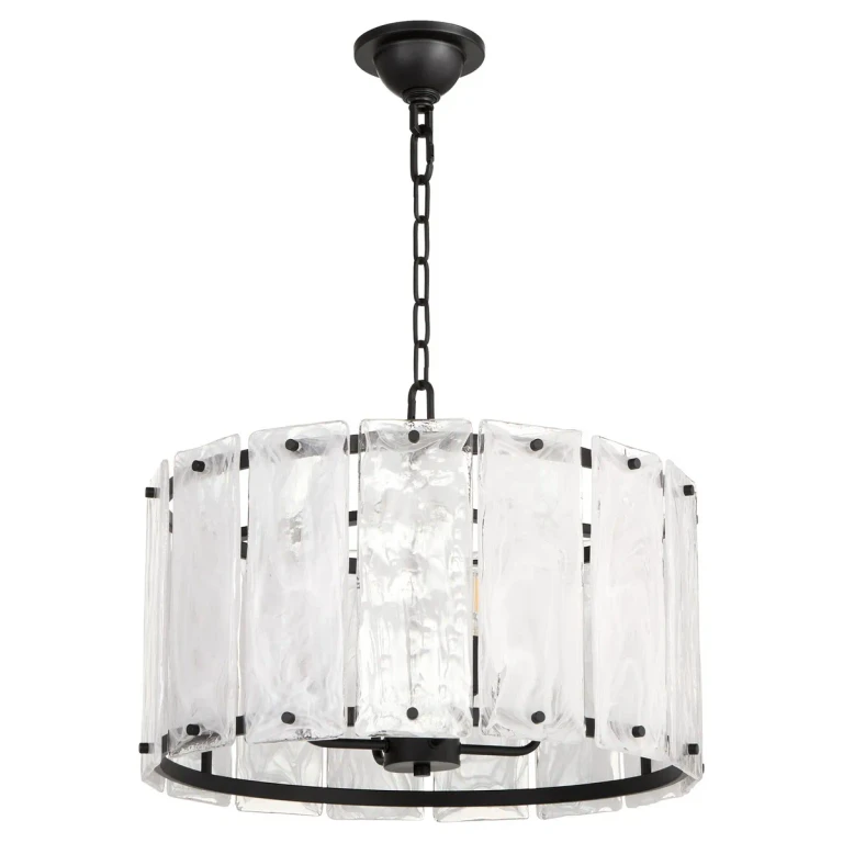 Matte Black Four Light Pendant from the Prestige Collection