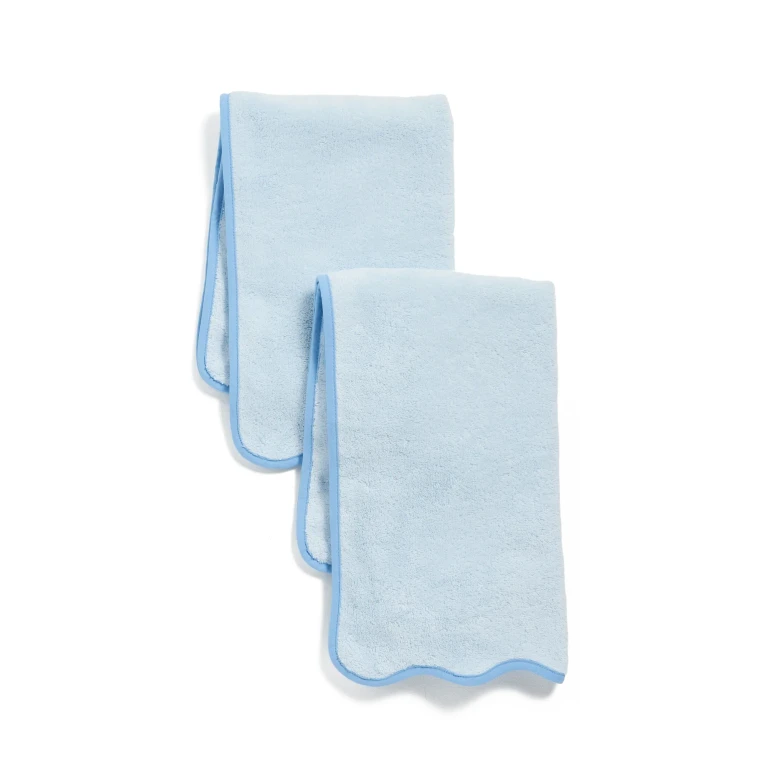 Weezie Scallop Hand Towels 2 Pack Light Pink One Size