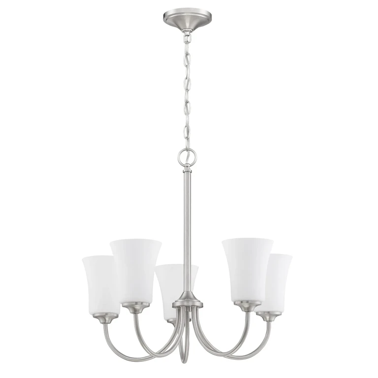 Brushed Polished Nickel Five Light Chandelier from the Gwyneth Collection