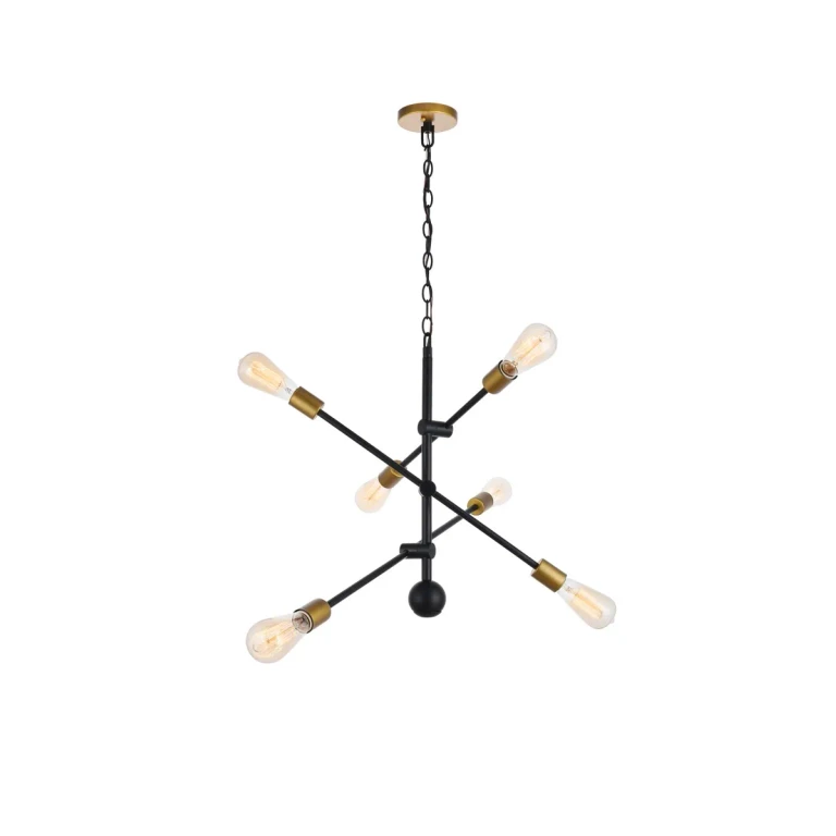 black Six Light Pendant from the Axel Collection