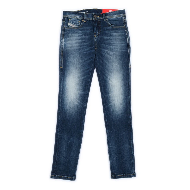 Diesel Kids 5 Pockets Blue Cotton Polyester Elastane Jean