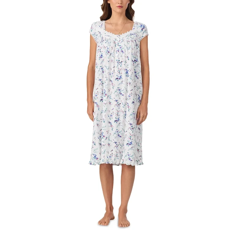 Eileen West Cap Sleeve Floral Waltz Nightgown