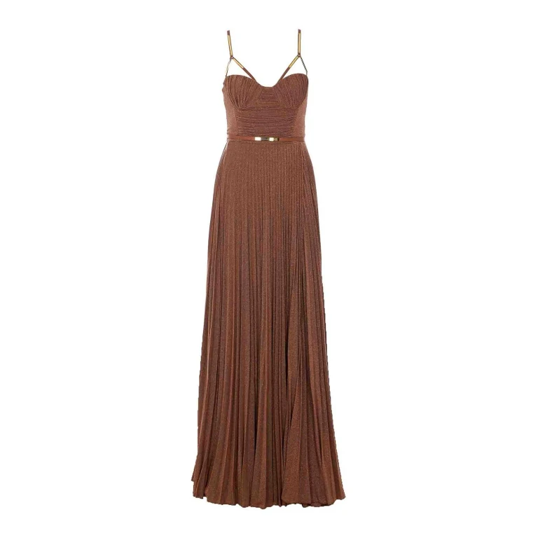 Elisabetta Franchi Robe Au Genou - Marron