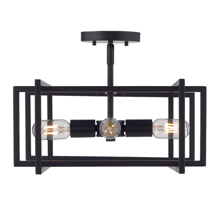Golden Tribeca Craftsman Ceiling Light in Black