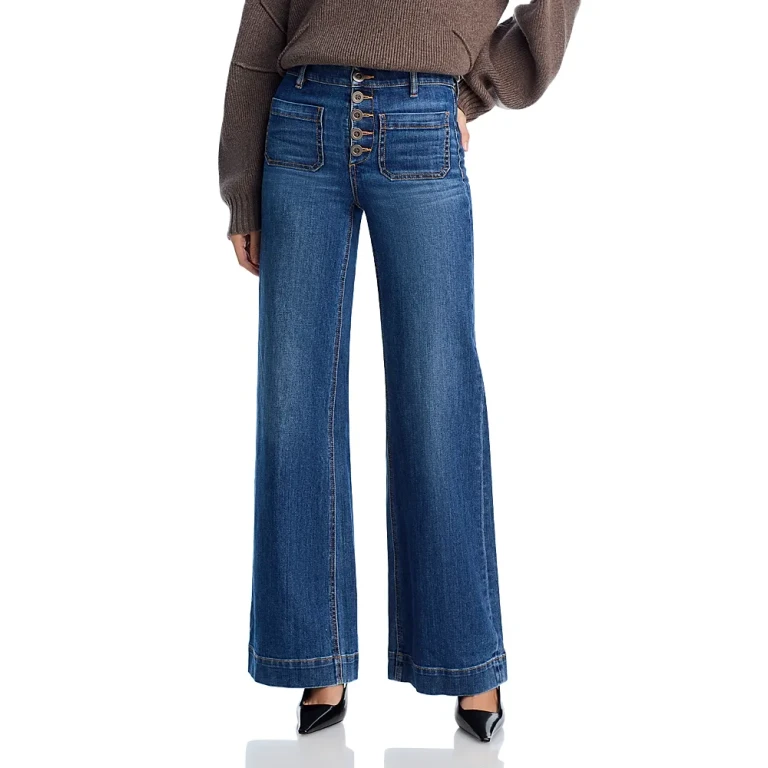 Ramy Brook Cindy High Rise Wide Leg Jeans in Medium Wash