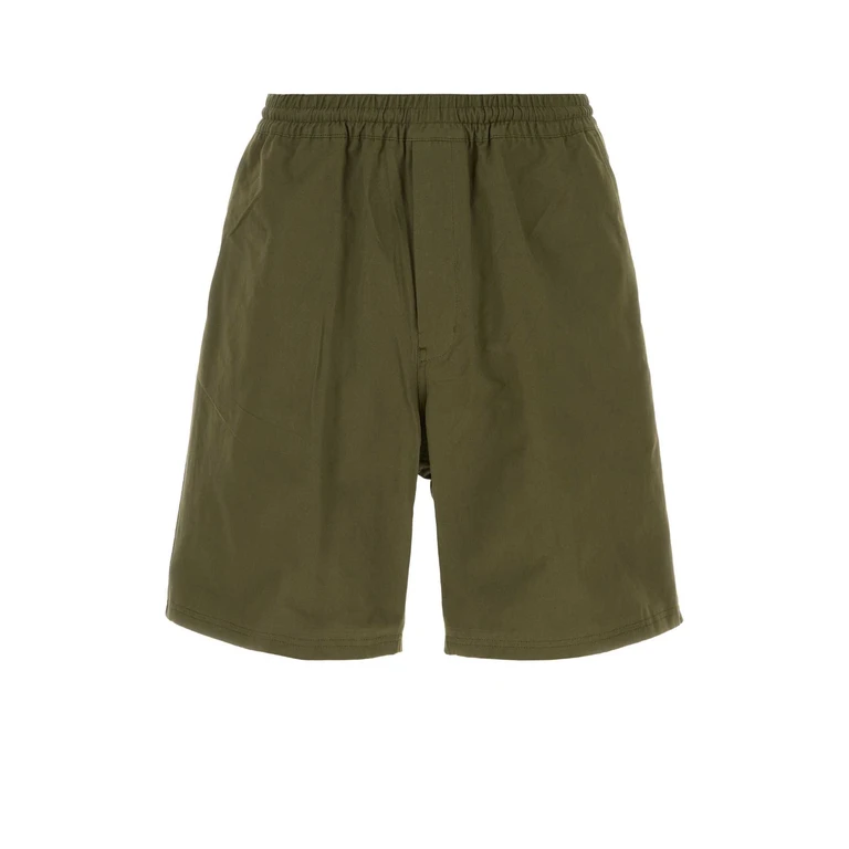 Army Green Poplin Bermuda Shorts Militare Exterior: Cotton - Men