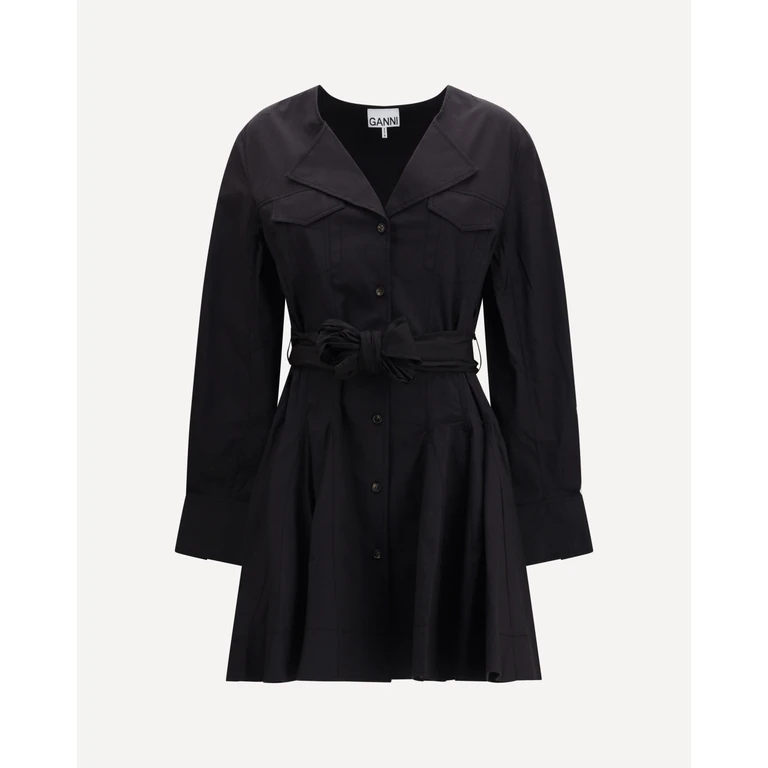 GANNI Short shirt Dress with belt Female 36