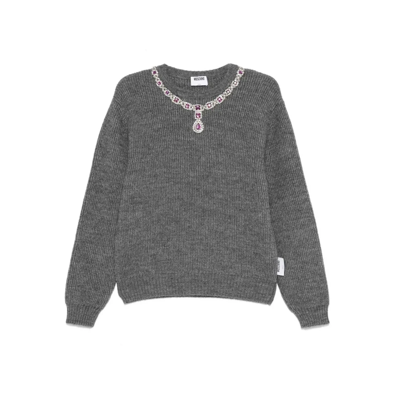 Moschino Pull Col Rond - Gris