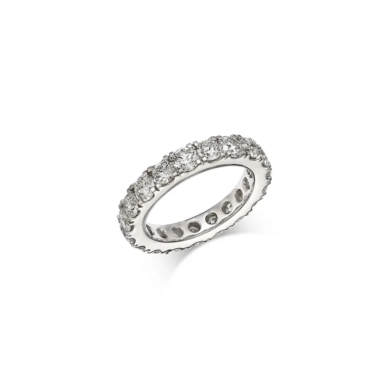 Certified Diamond Eternity Band in 14K White Gold, 4.0 tcw