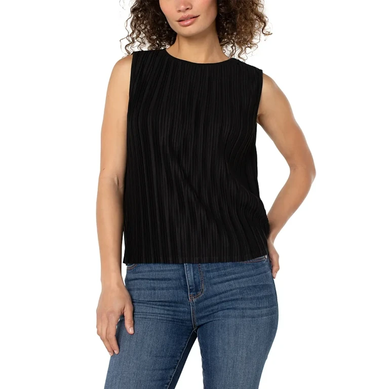 Liverpool Los Angeles Plisse Sleeveless Top