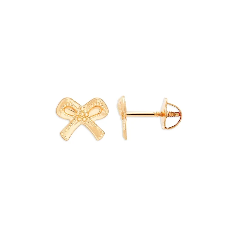 Children's Tiny Bow Stud Earrings in 14K Yellow Gold