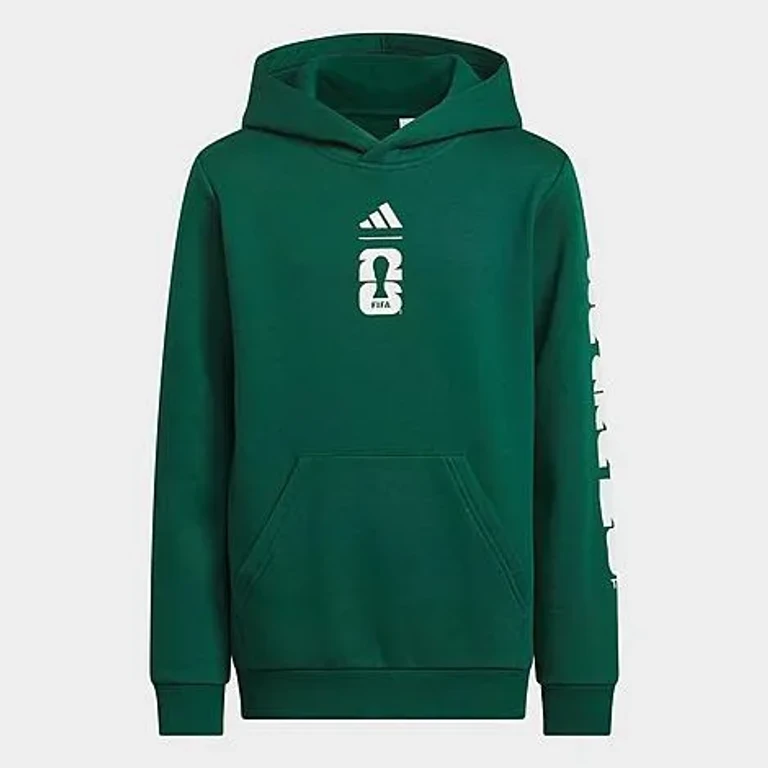 adidas Big Kids FIFA World Cup 26 Mexico Home Pullover Hoodie in Collegiate Green Size: XS