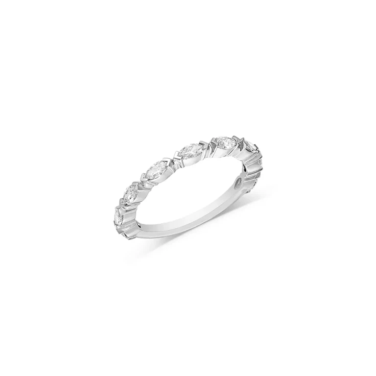 Luxe Collection Certified Lab Grown Diamond Marquise Band in 14K White Gold, 0.47 tcw