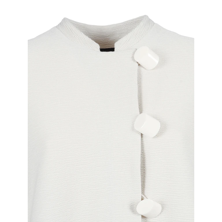 Emporio Armani Woman Blazer White Cotton Polyamide Elastane Jacket - Women