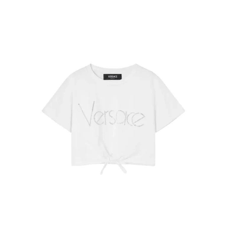 Young Versace Kids Logo Motif Crewneck T-Shirt