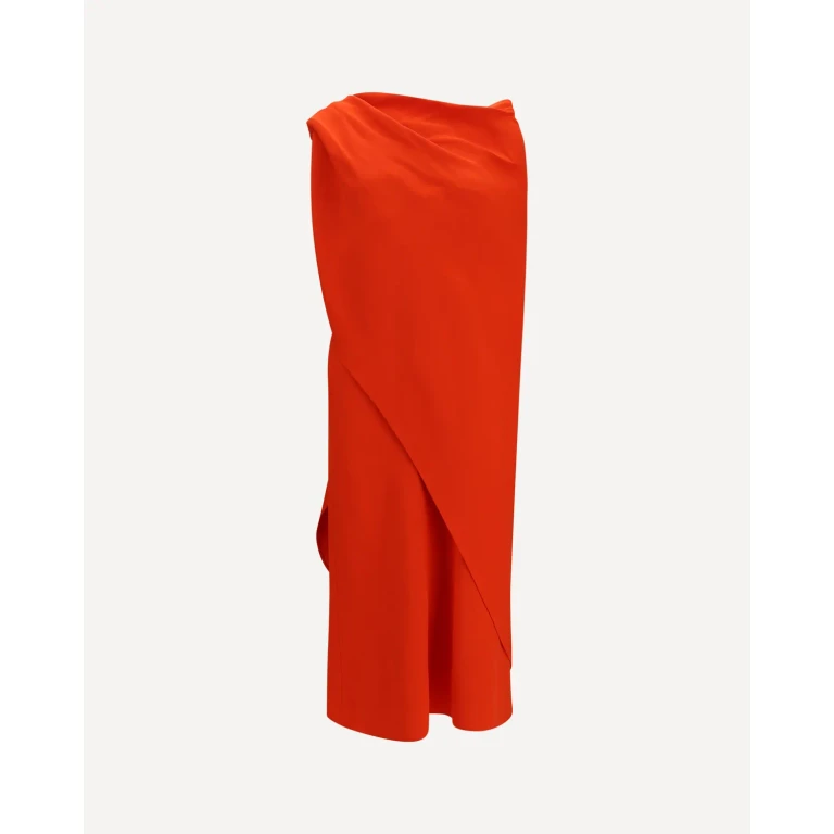 BALENCIAGA Draped silk maxi Dress Female 38