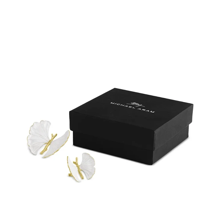 Michael Aram Butterfly Ginkgo Golden Decorative Objects, Set of 2