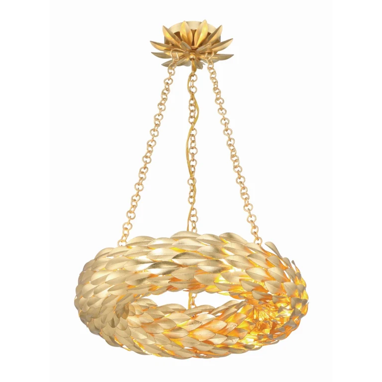 Antique Gold LED Chandelier from the Broche Collection