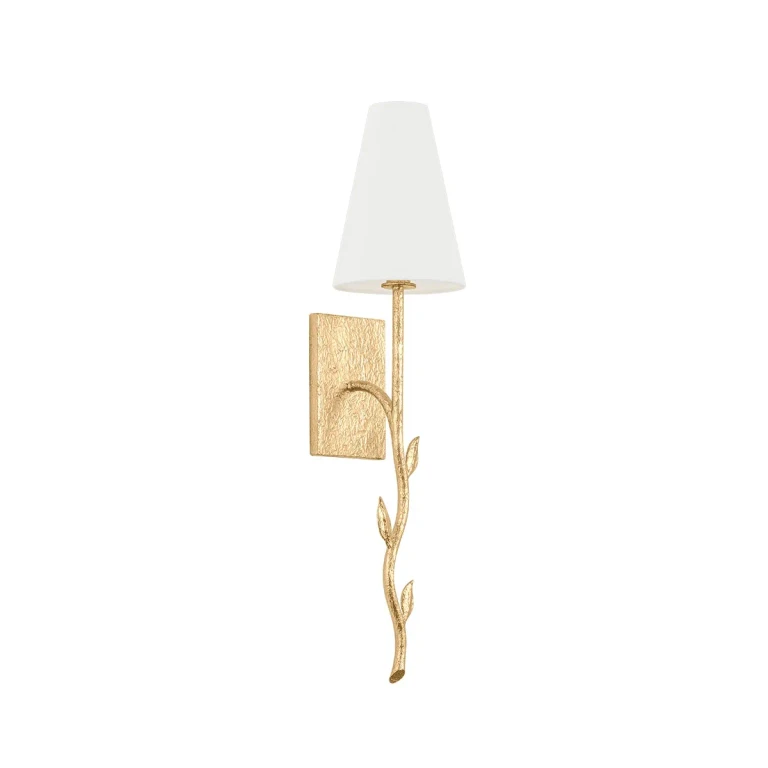 Vintage Gold Leaf Wall Sconce from the Elwyn Collection