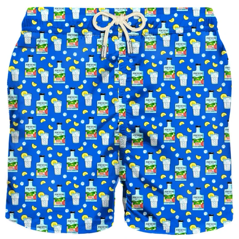 MC2 Saint Barth Lighting Micro Fantasy Gin Bluette Print Swim Shorts Special Edition