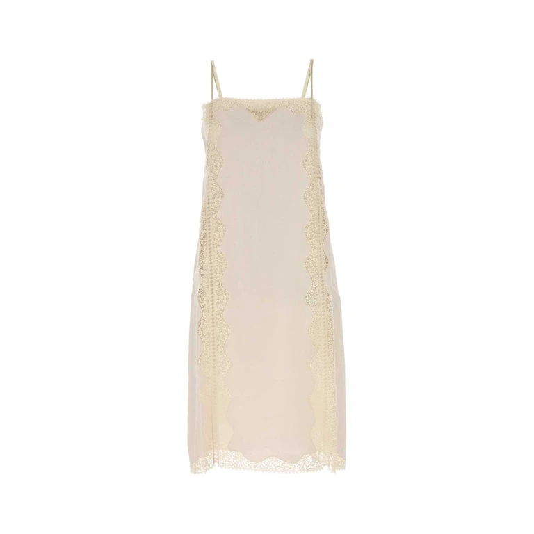 Prada Ivory Linen Dress Sabbia Li-co-trochusniloticus Abiti - Women
