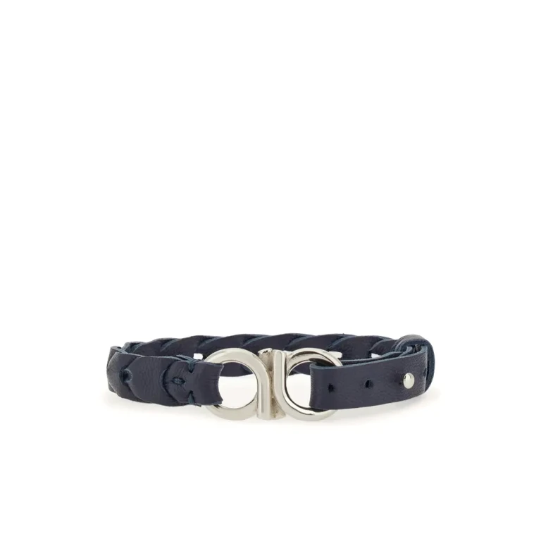 Pulseira Ferragamo trançada com placa Gancini