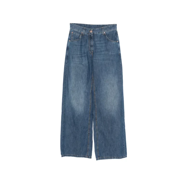 Brunello Cucinelli Embellished-detail Wide-leg Jeans
